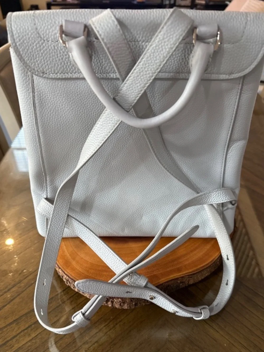 NWOT Kate Spade Essential Medium Turnlock Leather Backpack Gray
